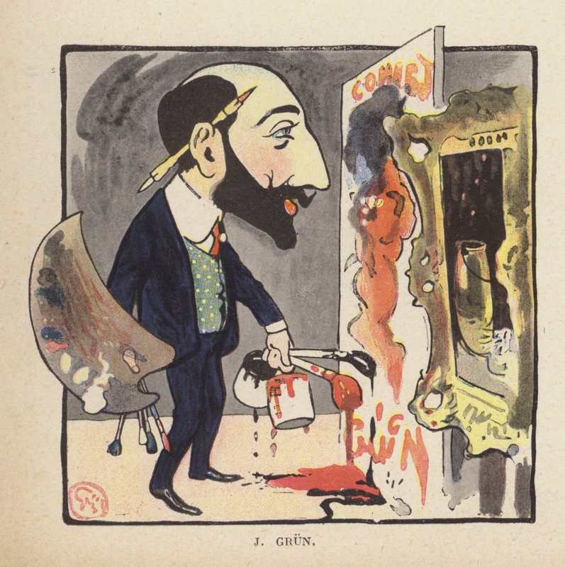 Zelfportret van de Franse schilder en illustrator Jean-Alexandre Grun door Jules Alexandre Gruen or Grun