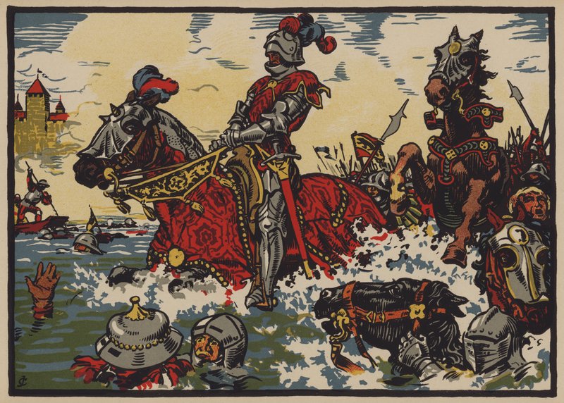 Overwinning van de Zwitsers op de Bourgondiërs in de Slag bij Morat, 22 juni 1476 door Jules Courvoisier