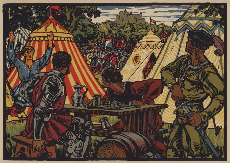 Overwinning van de Zwitsers op het Heilige Roomse Rijk in de Slag bij Dornach, 22 juli 1499 door Jules Courvoisier