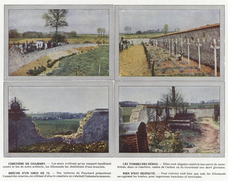 Begraafplaats van Chambry, De Graven van de Helden, Breuk van een 75 mm granaat, Niets wordt gerespecteerd door Jules Gervais Courtellemont