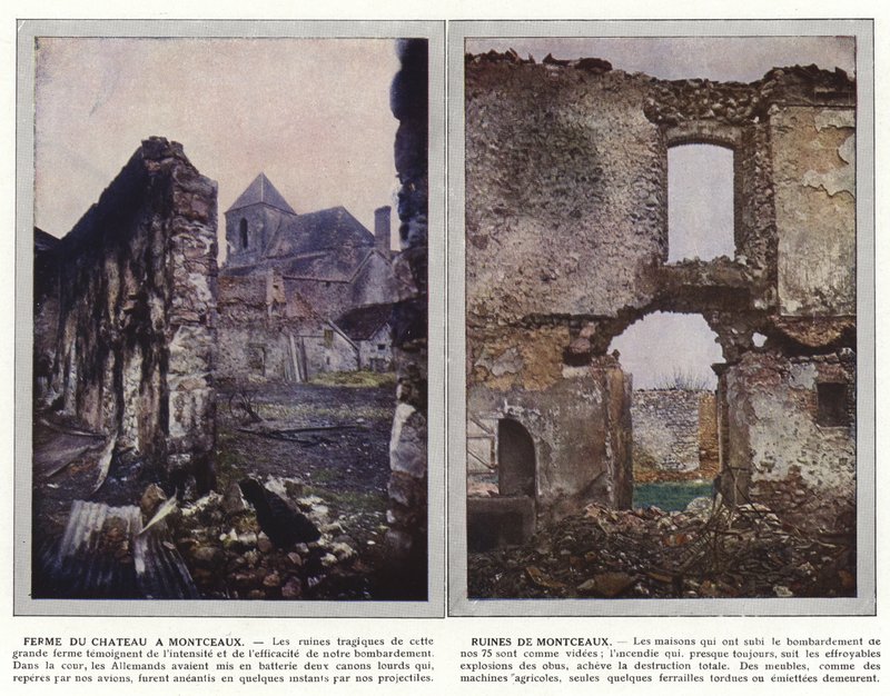Ferme du Chateau in Montceaux, Ruïnes van Montceaux door Jules Gervais Courtellemont