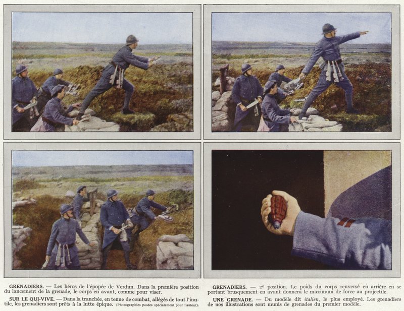 Grenadiers, grenadiers, op de qui-vive, een granaat door Jules Gervais Courtellemont