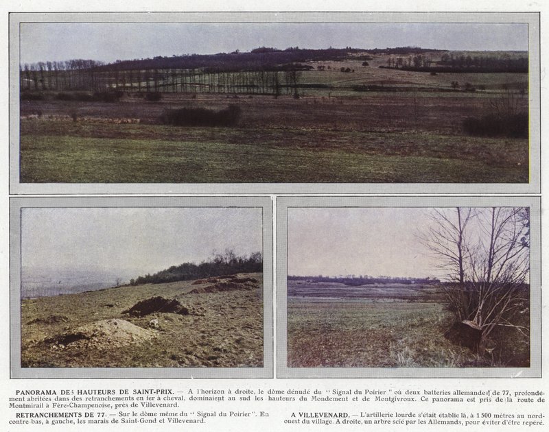 Panorama van de Hoogten van Saint-Prix, Retranchements de 77, A Villevenard door Jules Gervais Courtellemont