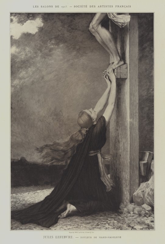 Douleur de Marie-Madeleine (Verdriet van Maria Magdalena) door Jules Joseph (after) Lefebvre