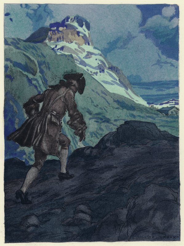 Illustratie voor memoires van Casanova (kleurenlitho) door Jules Marie Auguste Leroux