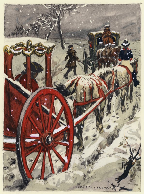 Illustratie voor memoires van Casanova (kleurenlitho) door Jules Marie Auguste Leroux