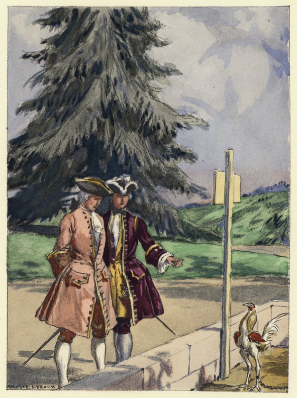 Illustratie voor memoires van Casanova (kleurenlitho) door Jules Marie Auguste Leroux