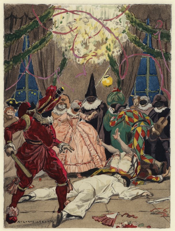 Illustratie voor memoires van Casanova (kleurenlitho) door Jules Marie Auguste Leroux