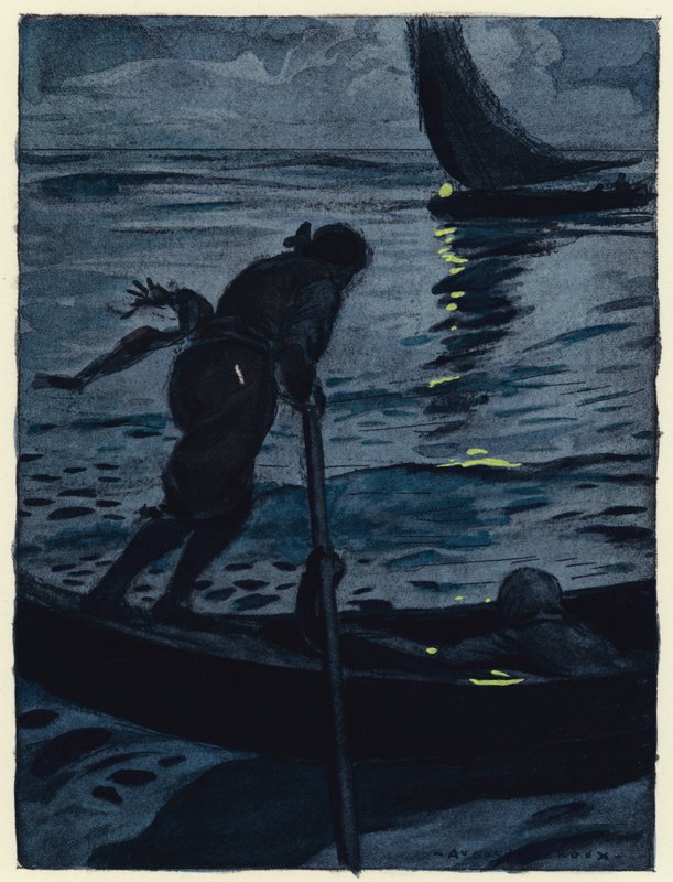 Illustratie voor memoires van Casanova (kleurenlitho) door Jules Marie Auguste Leroux