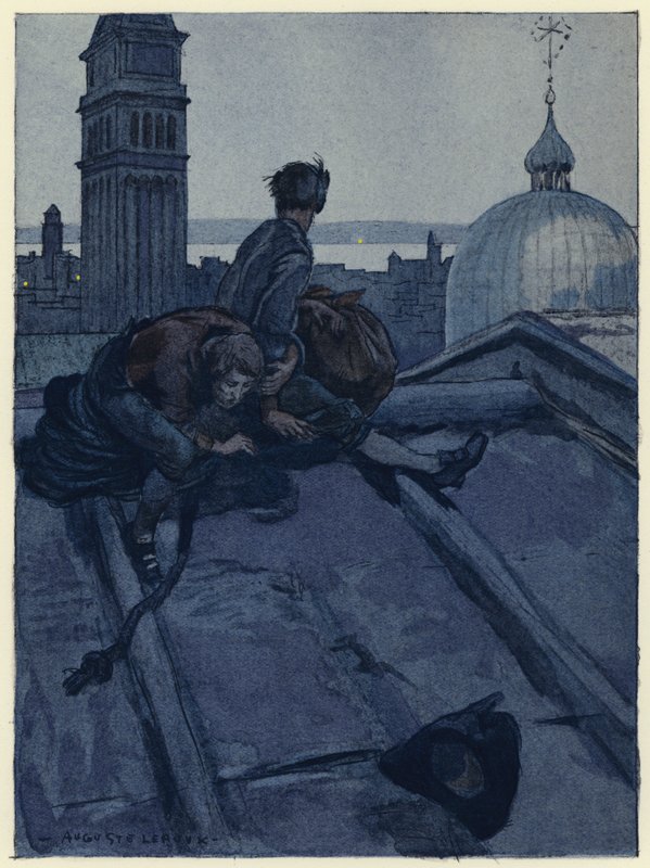 Illustratie voor memoires van Casanova (kleurenlitho) door Jules Marie Auguste Leroux
