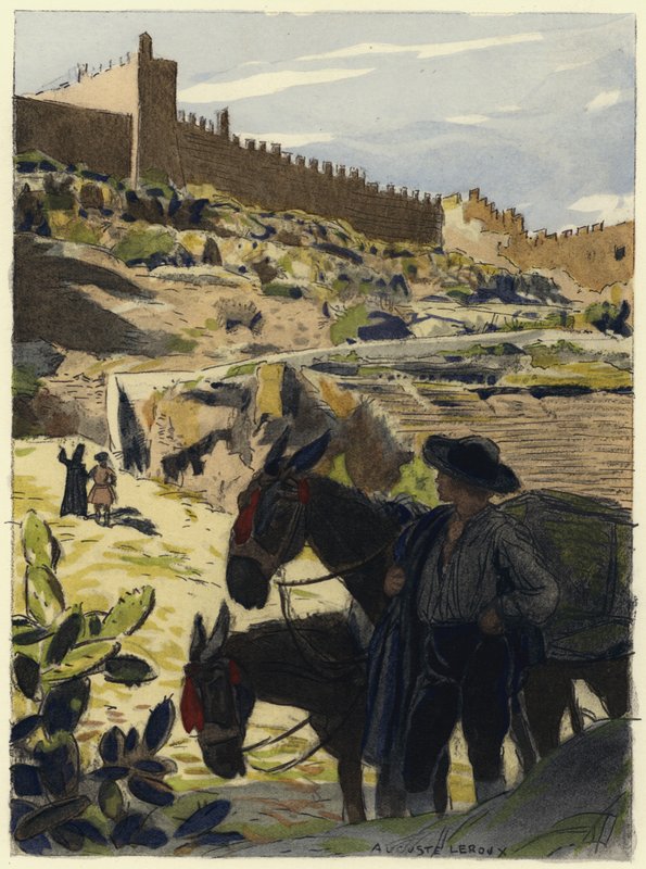 Illustratie voor memoires van Casanova (kleurenlitho) door Jules Marie Auguste Leroux