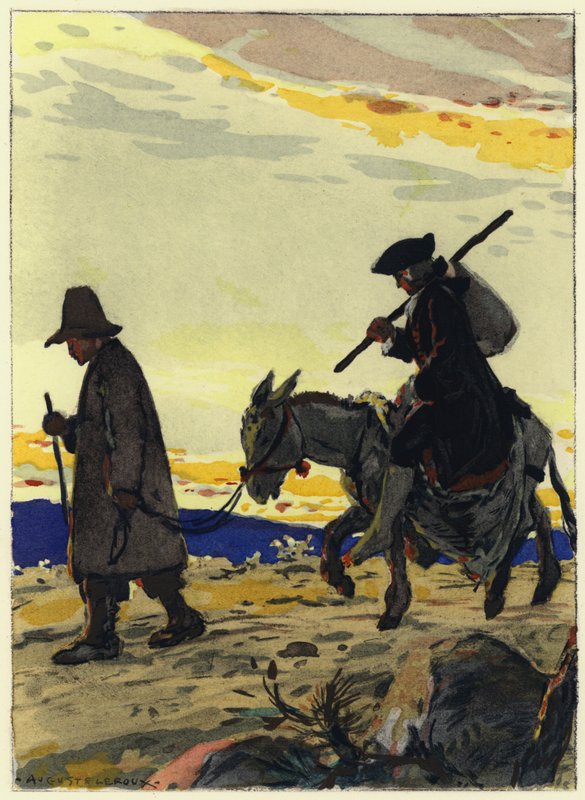 Illustratie voor memoires van Casanova (kleurenlitho) door Jules Marie Auguste Leroux