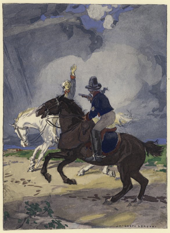 Illustratie voor memoires van Casanova (kleurenlitho) door Jules Marie Auguste Leroux