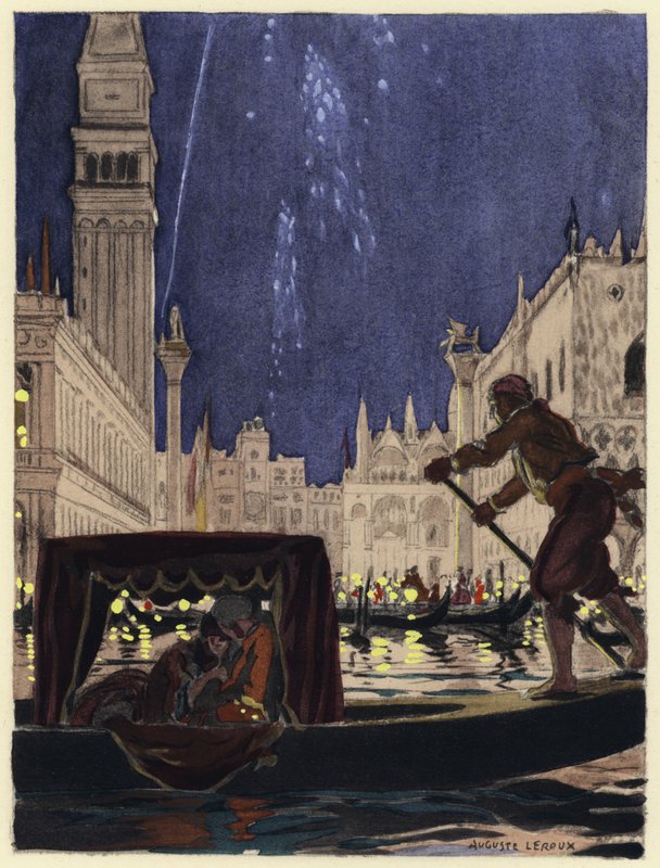 Illustratie voor memoires van Casanova (kleurenlitho) door Jules Marie Auguste Leroux
