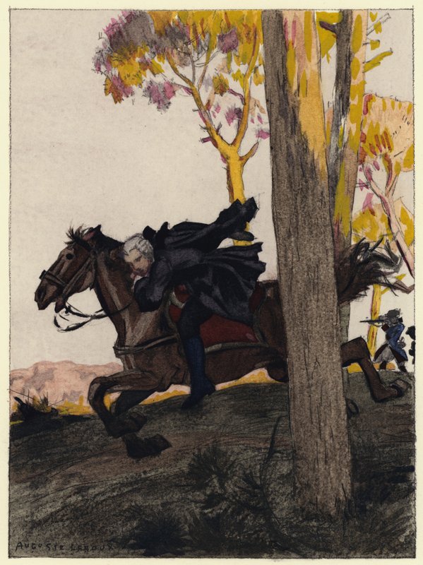 Illustratie voor memoires van Casanova (kleurenlitho) door Jules Marie Auguste Leroux