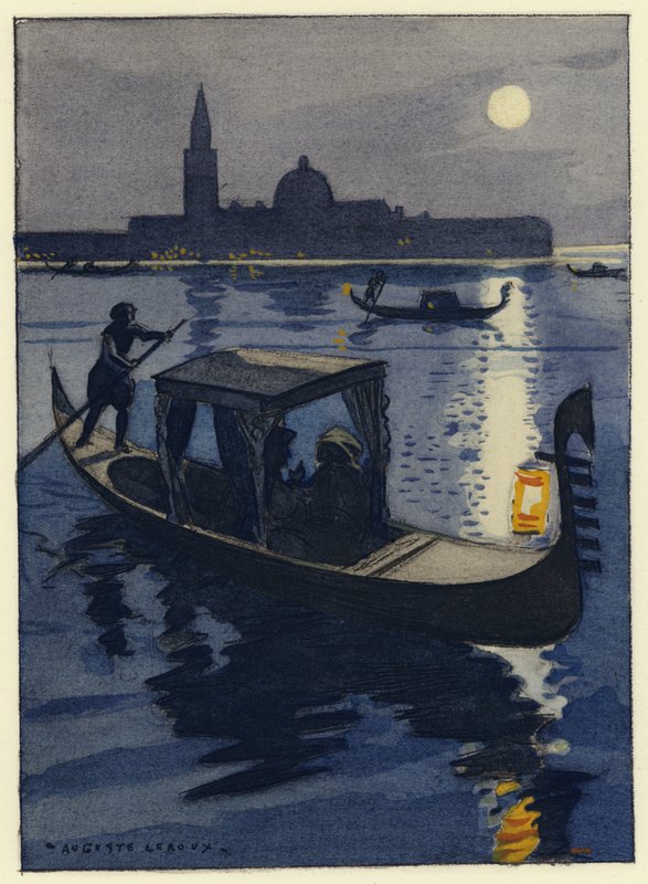 Illustratie voor memoires van Casanova (kleurenlitho) door Jules Marie Auguste Leroux