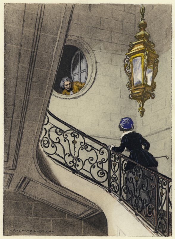 Illustratie voor memoires van Casanova (kleurenlitho) door Jules Marie Auguste Leroux