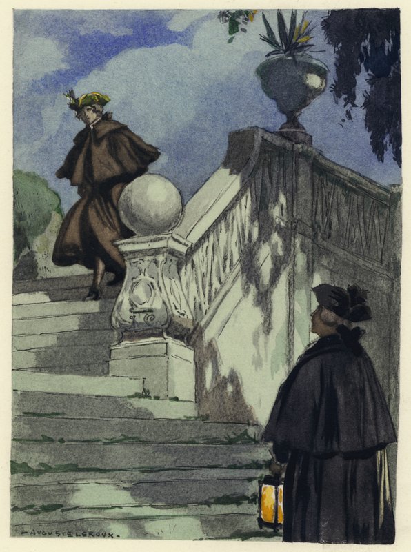 Illustratie voor memoires van Casanova (kleurenlitho) door Jules Marie Auguste Leroux
