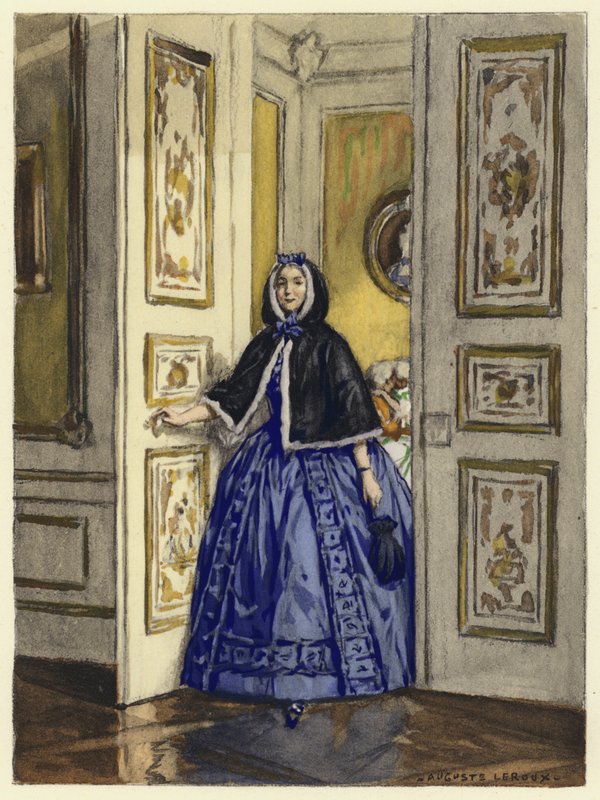 Illustratie voor memoires van Casanova (kleurenlitho) door Jules Marie Auguste Leroux