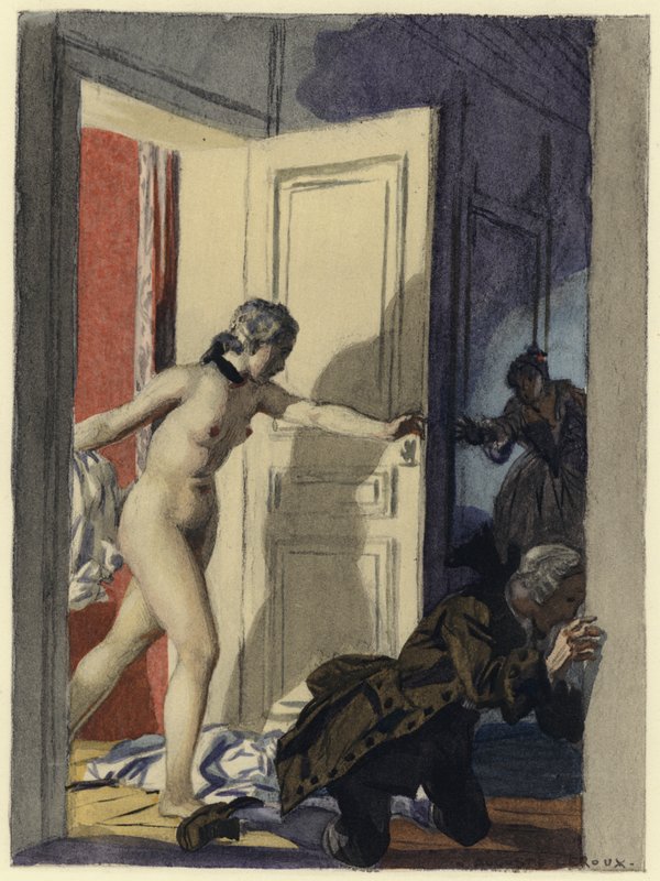 Illustratie voor memoires van Casanova (kleurenlitho) door Jules Marie Auguste Leroux