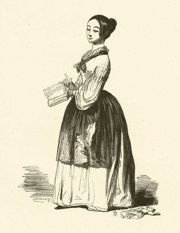 De Gouvernante (gravure) door Jules pseudonym for Gagne Jacques (after) Gagniet