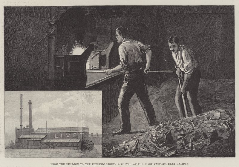 Van de Vuilnisbak naar het Elektrische Licht, een Schets in de Livet Fabriek, nabij Halifax door Julius Mandes Price