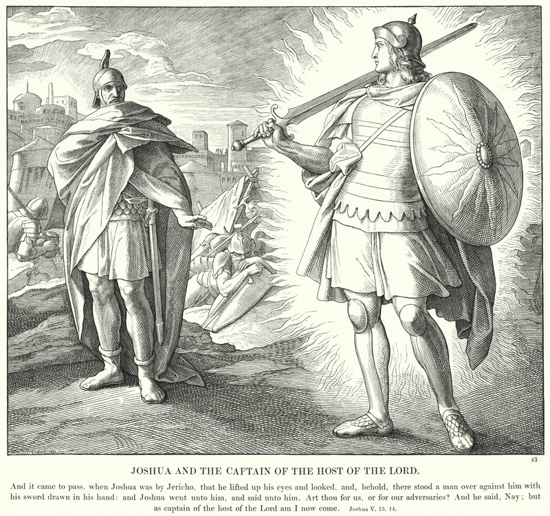 Jozua en de Kapitein van het Leger van de Heer door Julius (after) Schnorr von Carolsfeld