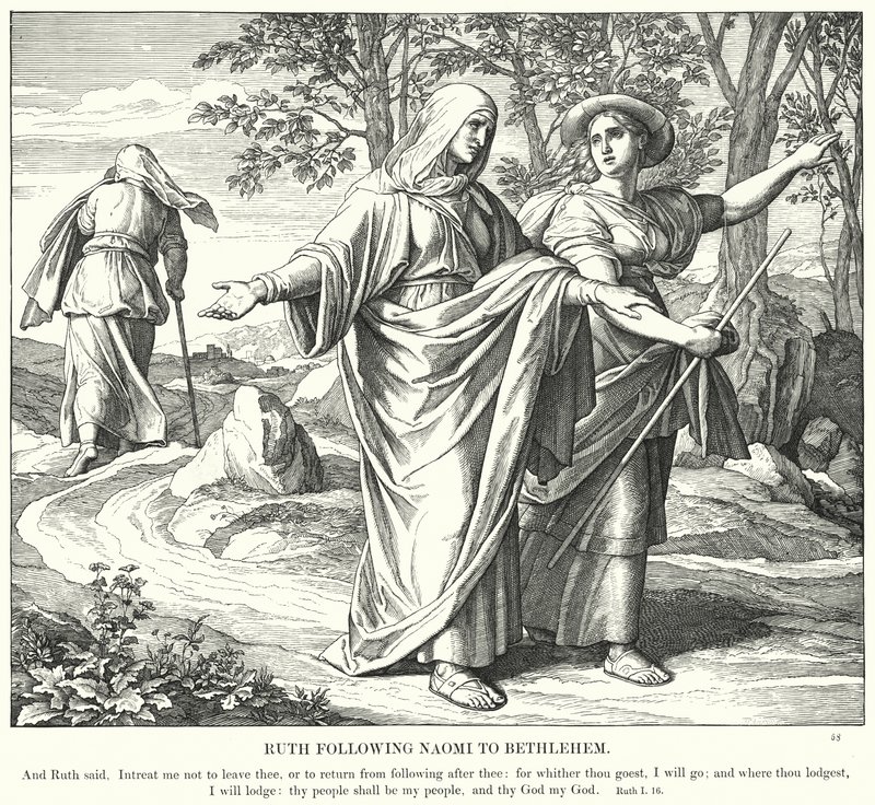 Ruth volgt Naomi naar Bethlehem door Julius (after) Schnorr von Carolsfeld