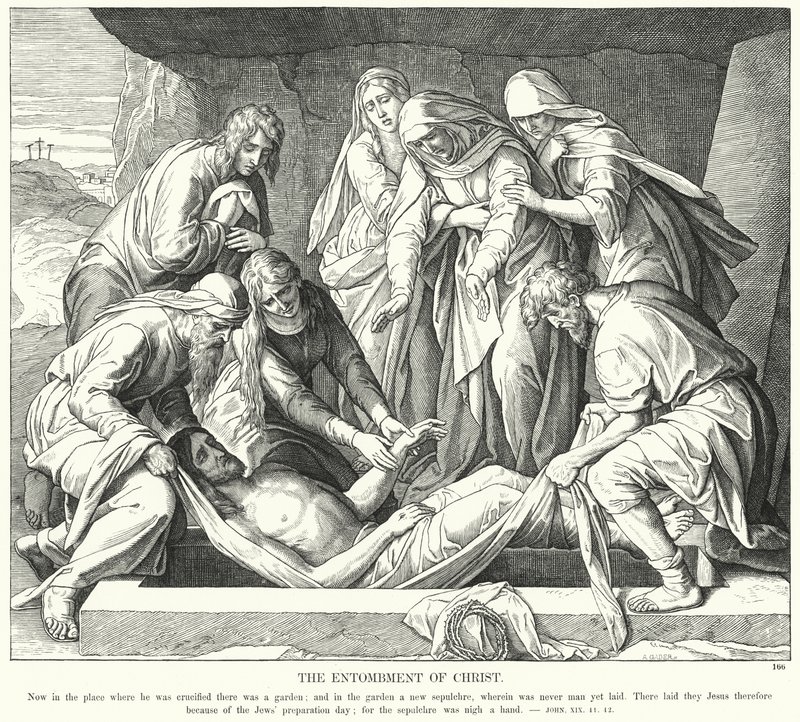 De begrafenis van Christus door Julius (after) Schnorr von Carolsfeld