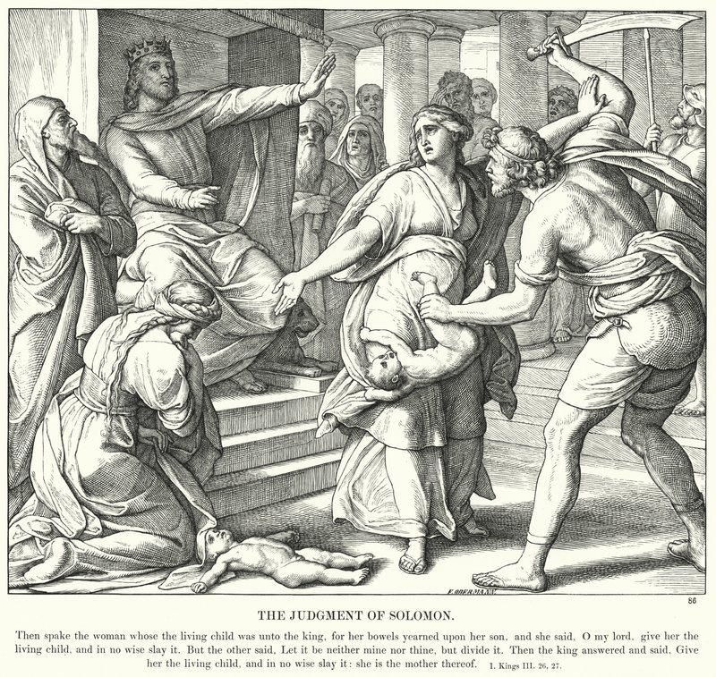 Het oordeel van Salomo door Julius (after) Schnorr von Carolsfeld