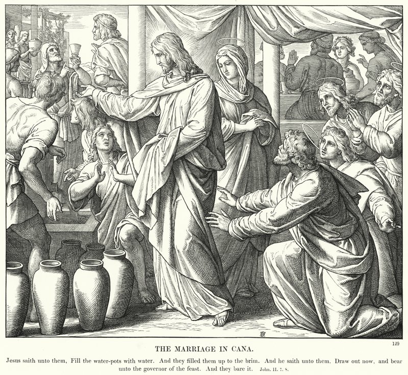 De bruiloft te Kana door Julius (after) Schnorr von Carolsfeld
