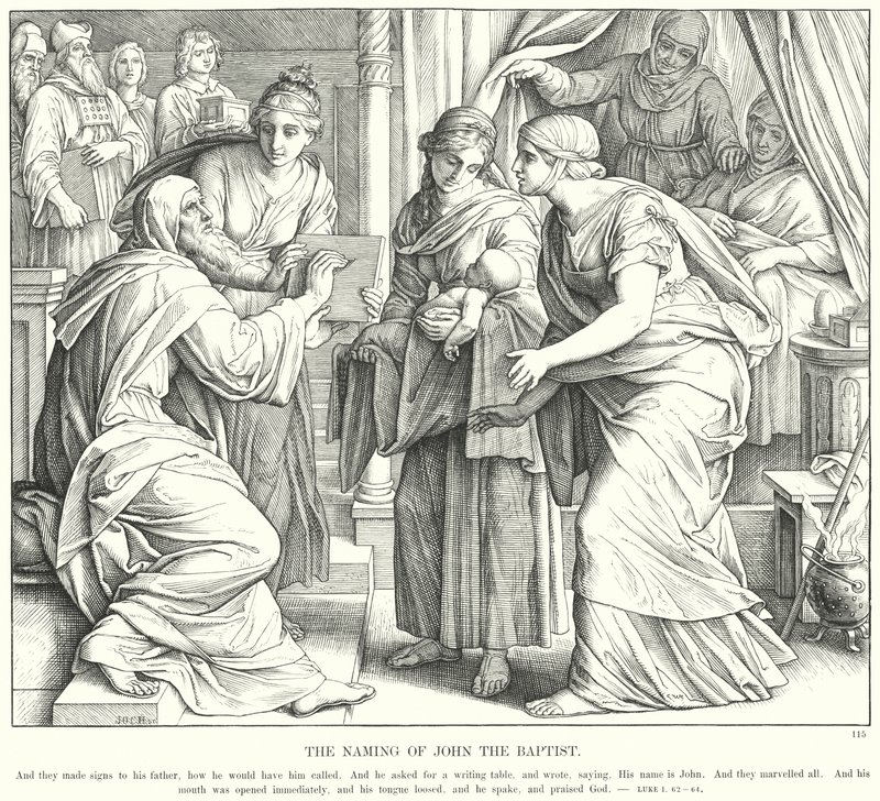 De Naamgeving van Johannes de Doper door Julius (after) Schnorr von Carolsfeld