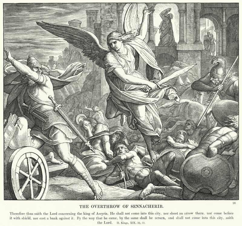 De Nederlaag van Sanherib door Julius (after) Schnorr von Carolsfeld