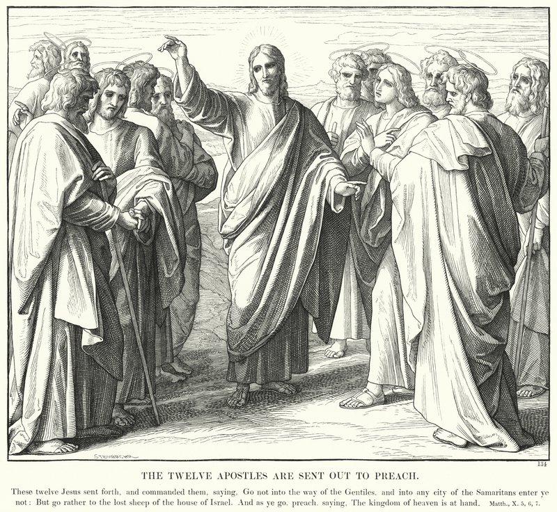De Twaalf Apostelen Worden Uitgezonden om te Prediken door Julius (after) Schnorr von Carolsfeld