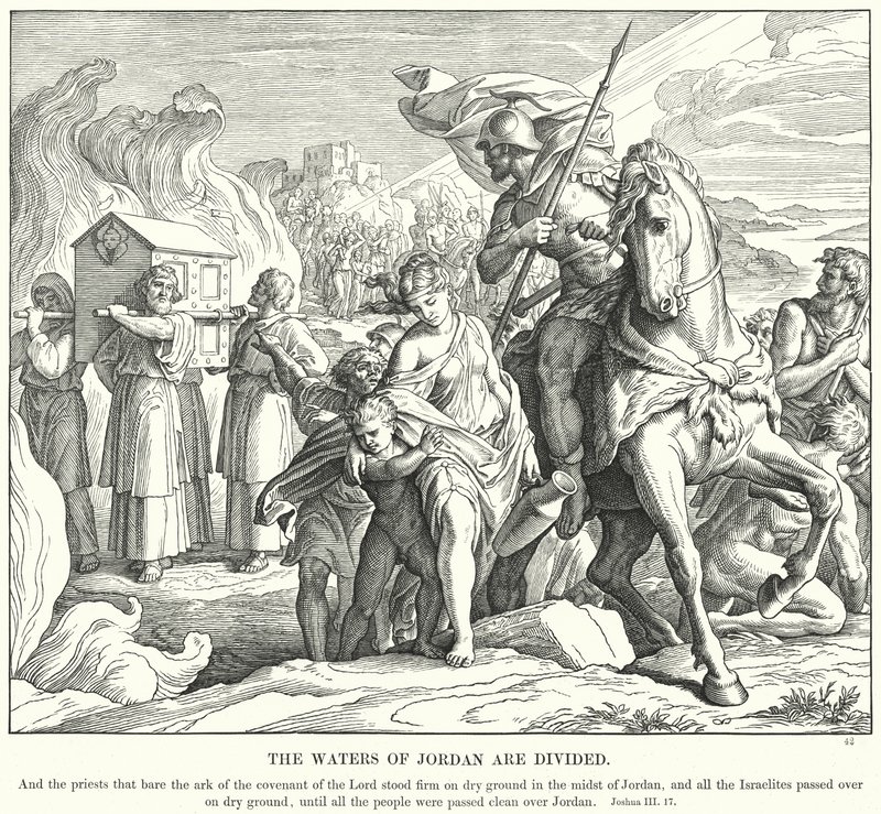 De Wateren van de Jordaan worden Gescheiden door Julius (after) Schnorr von Carolsfeld