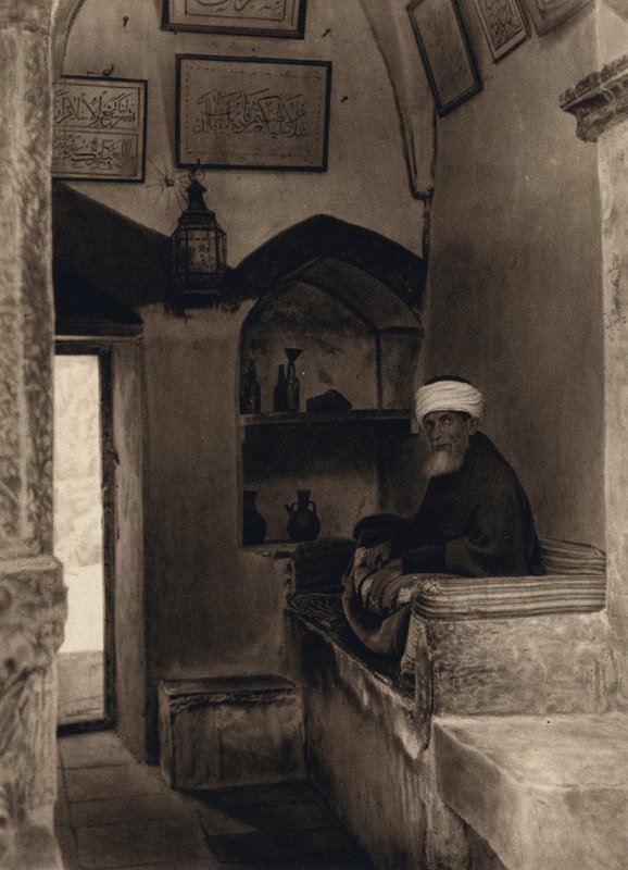 Jeruzalem, moskeewachter op de Olijfberg door Karl Grober
