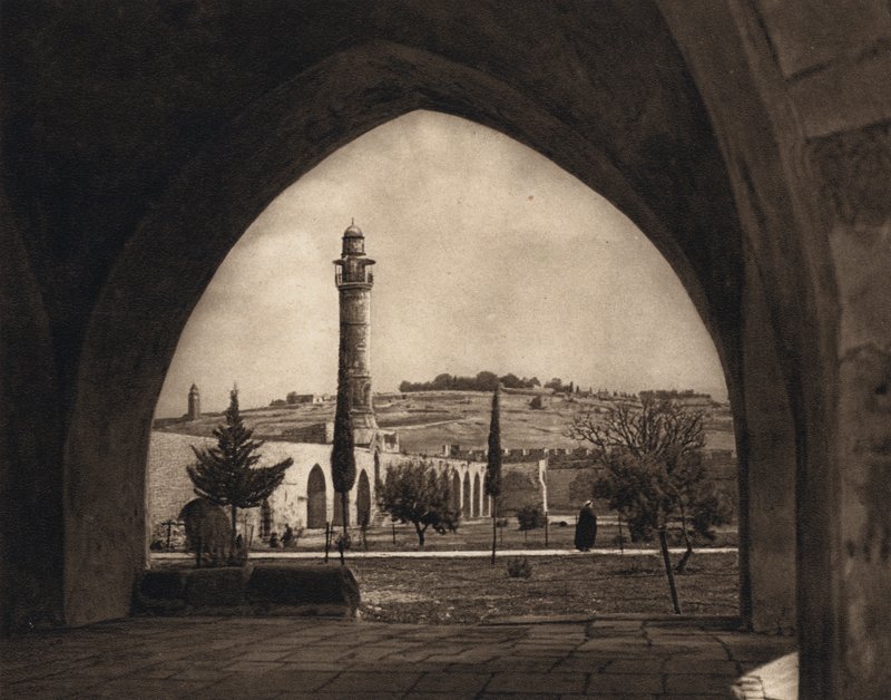 Jeruzalem, Uitzicht op de Olijfberg vanaf de Tempelplaats door Karl Grober