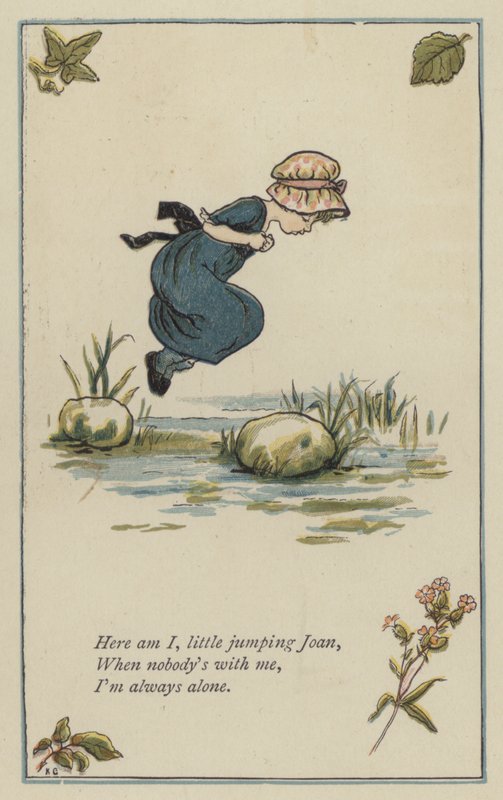 Hier ben ik, kleine springende Joan door Kate (after) Greenaway