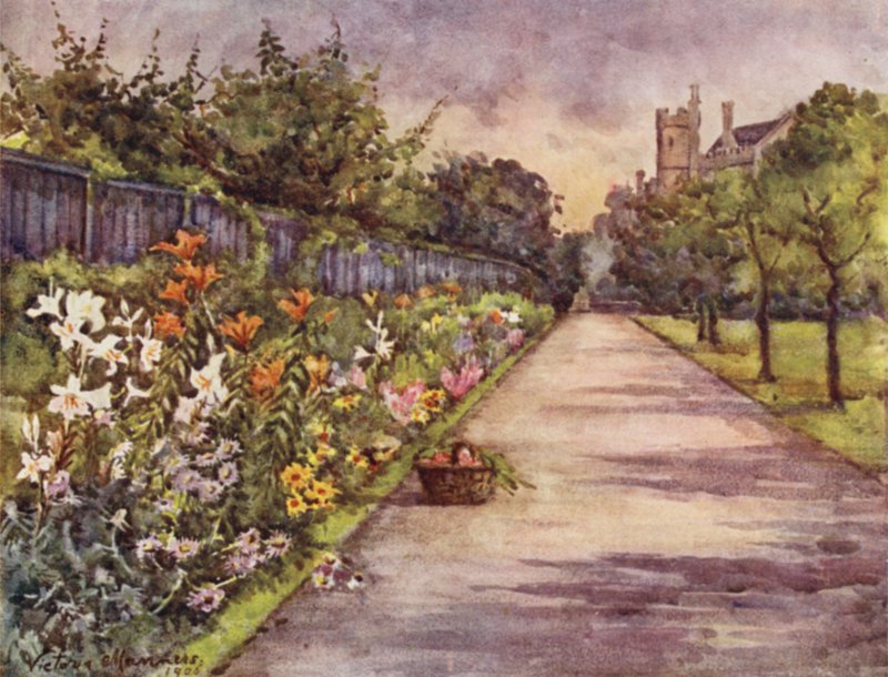 Kruidachtige border, Lambeth Palace door Lady Victoria Marjorie Harriet Manners