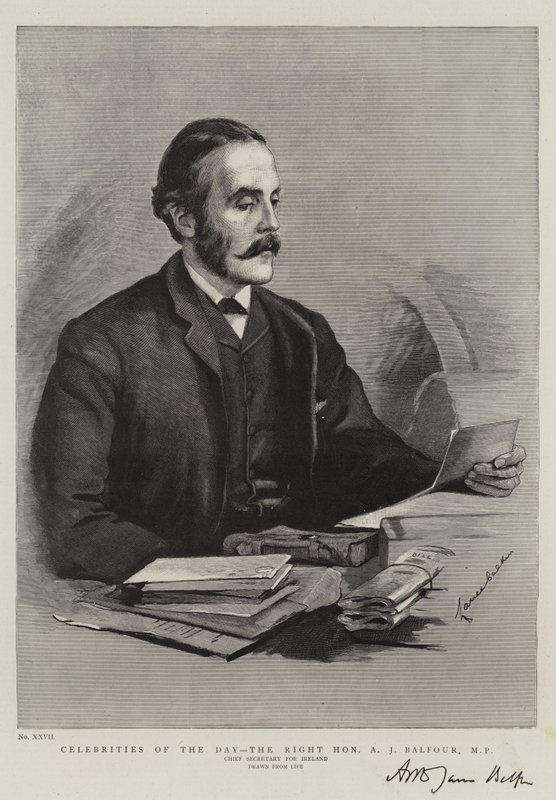 Beroemdheden van de Dag, de Eerwaarde A J Balfour, MP door Lance Calkin