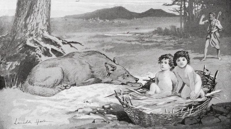 De herder zag dat de wolf voor de kinderen zorgde door Lancelot Speed