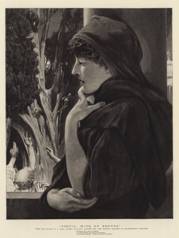 Portia, vrouw van Brutus door Lawrence Alma Tadema