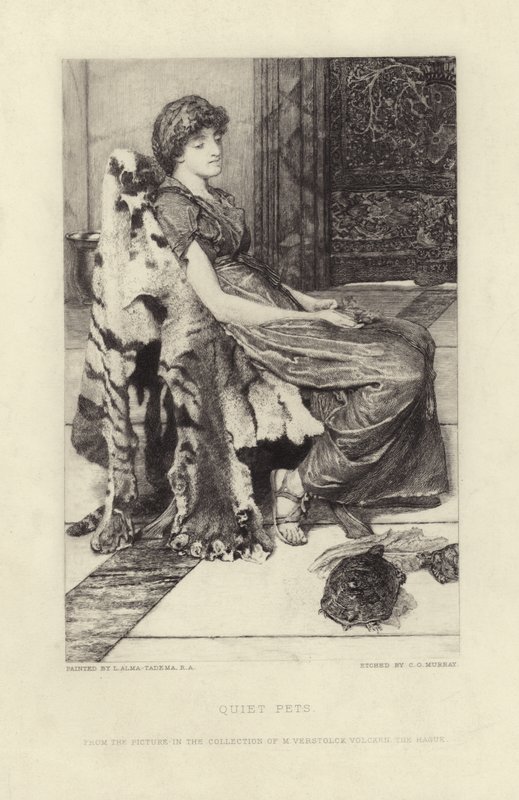 Rustige Huisdieren door Lawrence Alma Tadema