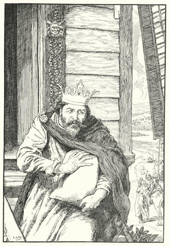 Hij stal drie schepels gerstemeel (gravure) door Leonard Leslie Brooke