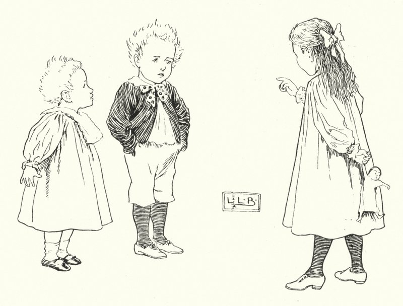 Waar zijn kleine jongens van gemaakt, gemaakt van; waar zijn kleine jongens van gemaakt (gravure) door Leonard Leslie Brooke