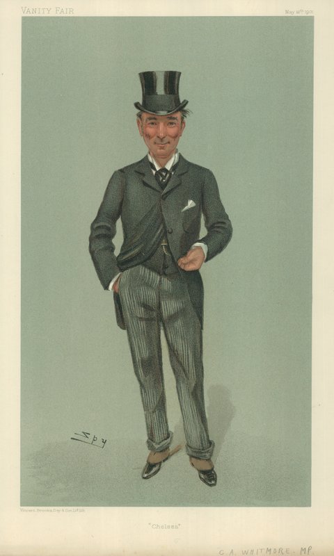 Mr Charles Algernon Whitmore, Chelsea, 16 mei 1901, Vanity Fair cartoon door Leslie Matthew Ward