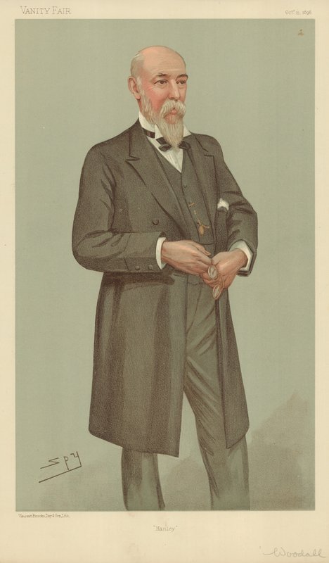 Mr William Woodall, Hanley, 15 oktober 1896, Vanity Fair cartoon door Leslie Matthew Ward