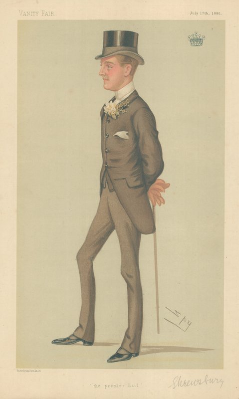 De Graaf van Shrewsbury en Talbot, De Premier Graaf, 17 juli 1880, Vanity Fair cartoon door Leslie Matthew Ward
