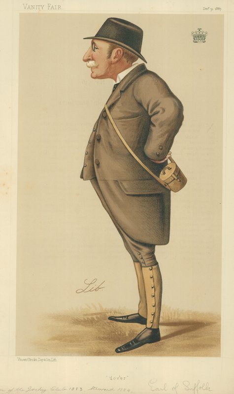 De Graaf van Suffolk en Berkshire, Dover, 31 december 1887, Vanity Fair cartoon door Liborio Prosperi