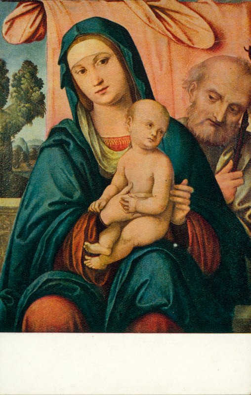 De Heilige Familie door Lorenzo Costa